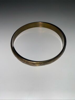 Vintage Brass Tone Etched Bangle Bracelet